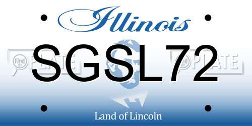 SGSL72 Illinois License Plate