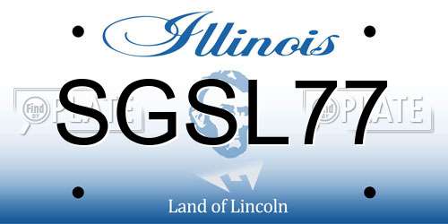 SGSL77 Illinois License Plate