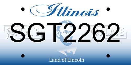 SGT2262 Illinois License Plate