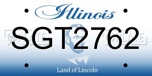 SGT2762 Illinois License Plate