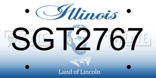 SGT2767 Illinois License Plate