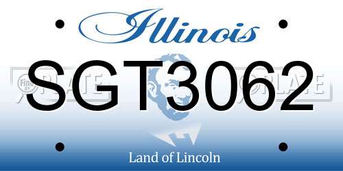 SGT3062 Illinois License Plate