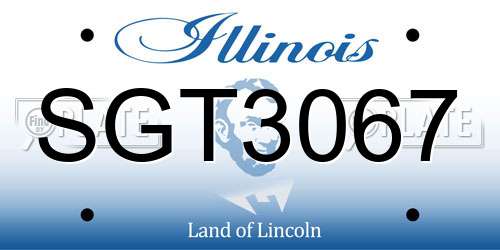 SGT3067 Illinois License Plate