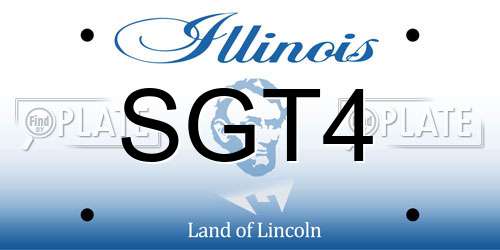 SGT4 Illinois License Plate
