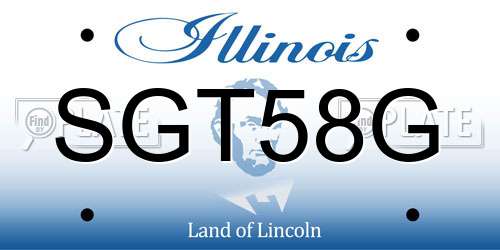 SGT58G Illinois License Plate