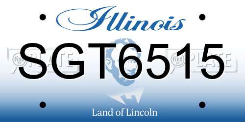 SGT6515 Illinois License Plate