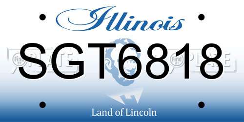 SGT6818 Illinois License Plate