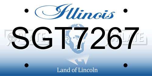 SGT7267 Illinois License Plate
