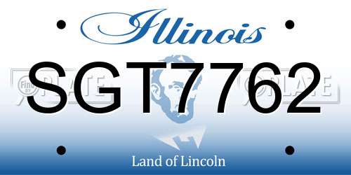 SGT7762 Illinois License Plate