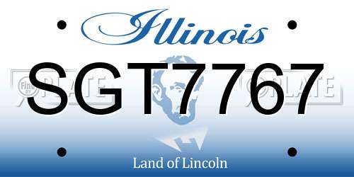 SGT7767 Illinois License Plate