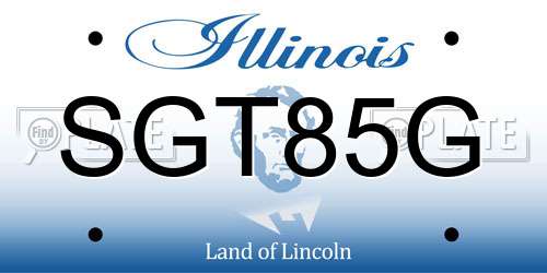 SGT85G Illinois License Plate