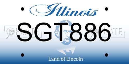 SGT886 Illinois License Plate