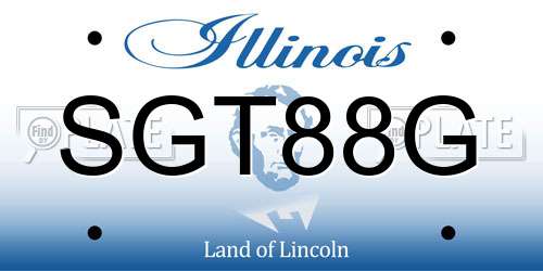 SGT88G Illinois License Plate