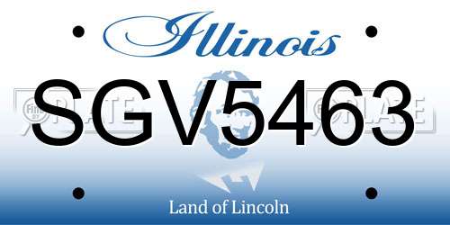 SGV5463 Illinois License Plate