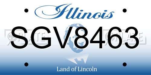 SGV8463 Illinois License Plate