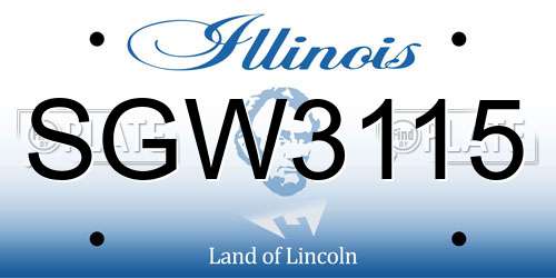 SGW3115 Illinois License Plate