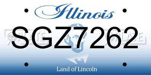 SGZ7262 Illinois License Plate