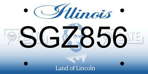 SGZ856 Illinois License Plate