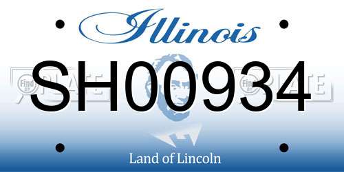 SH00934 Illinois License Plate