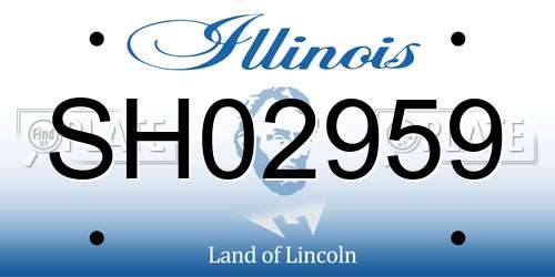 SH02959 Illinois License Plate