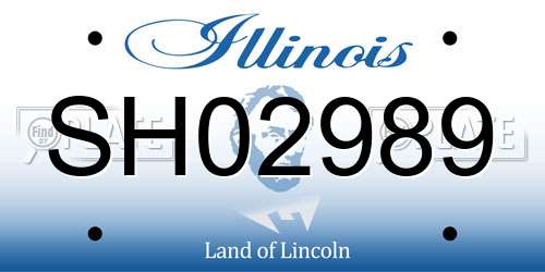 SH02989 Illinois License Plate