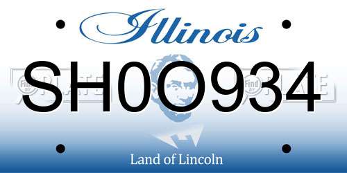 SH0O934 Illinois License Plate