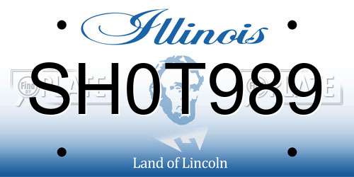 SH0T989 Illinois License Plate