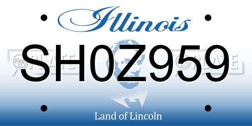 SH0Z959 Illinois License Plate