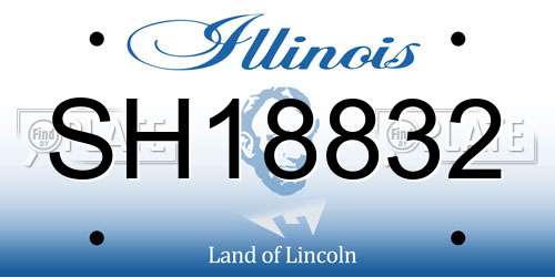 SH18832 Illinois License Plate