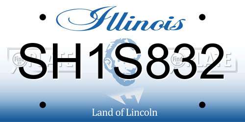 SH1S832 Illinois License Plate