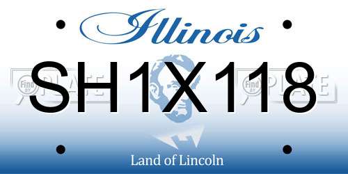 SH1X118 Illinois License Plate