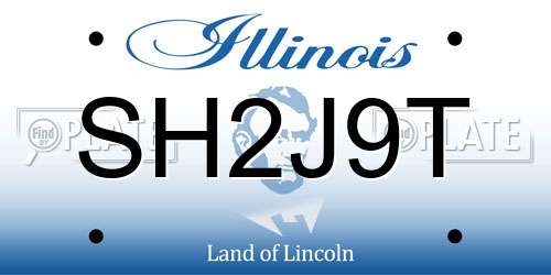 SH2J9T Illinois License Plate