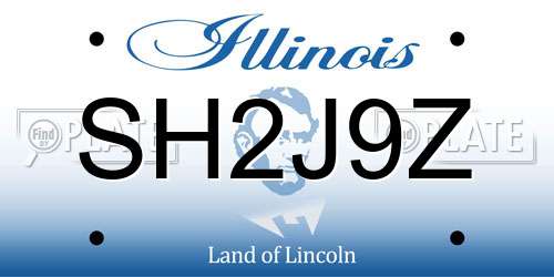 SH2J9Z Illinois License Plate