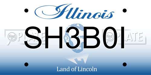 SH3B0I Illinois License Plate