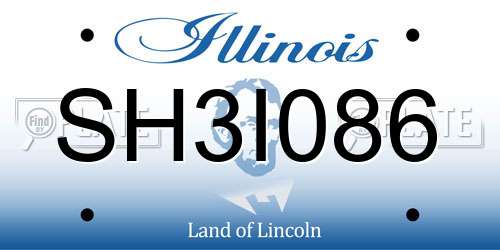 SH3I086 Illinois License Plate