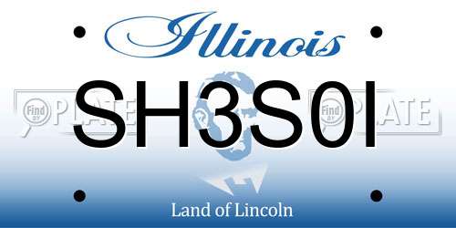 SH3S0I Illinois License Plate