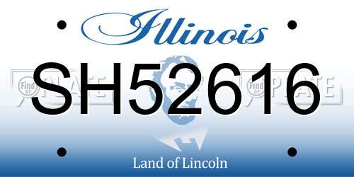 SH52616 Illinois License Plate
