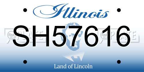 SH57616 Illinois License Plate