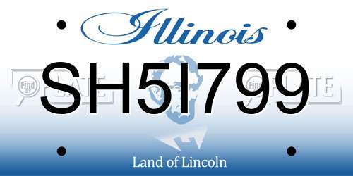 SH5I799 Illinois License Plate