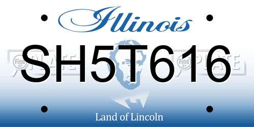 SH5T616 Illinois License Plate