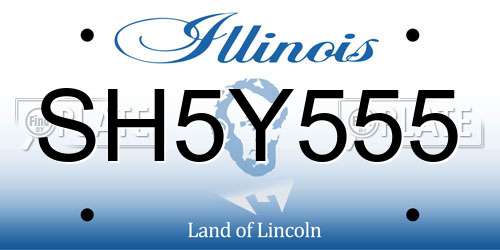 SH5Y555 Illinois License Plate