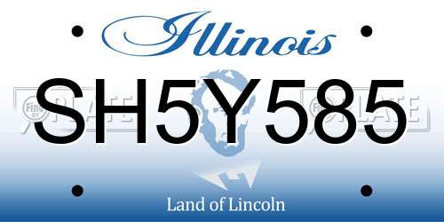 SH5Y585 Illinois License Plate