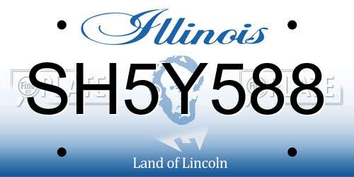 SH5Y588 Illinois License Plate
