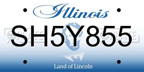 SH5Y855 Illinois License Plate