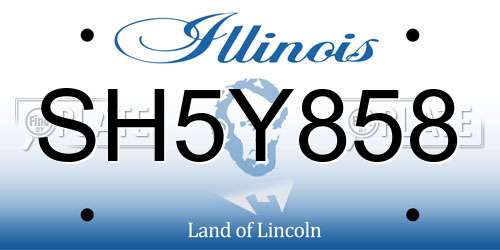 SH5Y858 Illinois License Plate