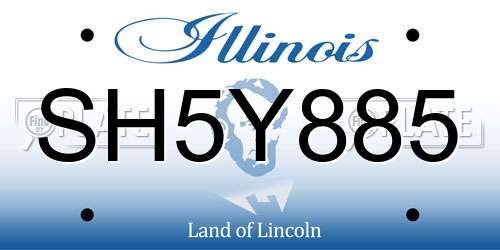 SH5Y885 Illinois License Plate