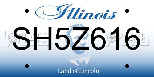 SH5Z616 Illinois License Plate
