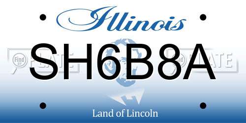 SH6B8A Illinois License Plate