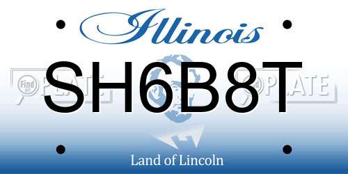 SH6B8T Illinois License Plate
