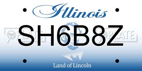 SH6B8Z Illinois License Plate